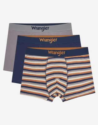 3-Pack Trunks in Grey, Stripes & Navy Mix