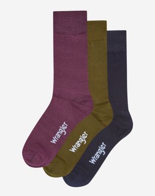 3-Pack Socks in Berry, Olive & Navy Mix