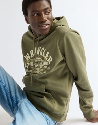 Regular Americana Hoodie in Olive Night