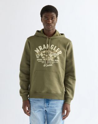 Regular Americana Hoodie in Olive Night