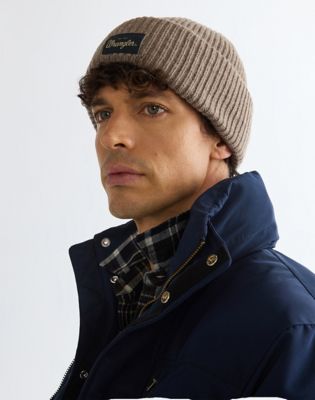 Ribbed Wool Beanie in Oat