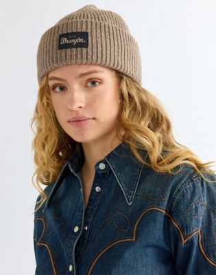 Ribbed Wool Beanie in Oat