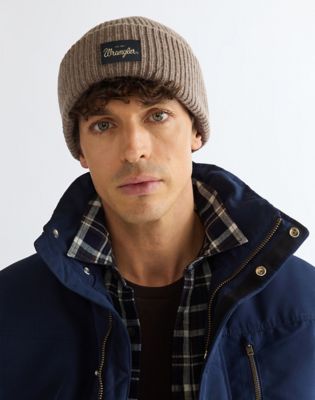 Ribbed Wool Beanie in Oat