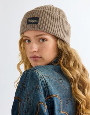 Ribbed Wool Beanie in Oat