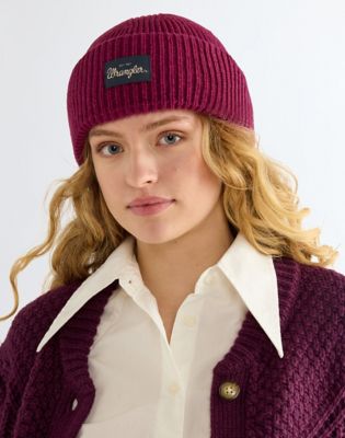 Ribbed Wool Beanie in Potent Purple