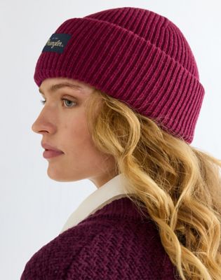 Ribbed Wool Beanie in Potent Purple