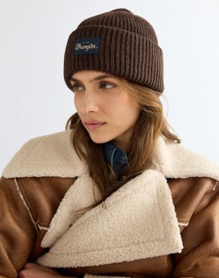 Ribbed Wool Beanie in Chocolate Torte