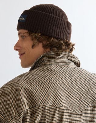 Ribbed Wool Beanie in Chocolate Torte
