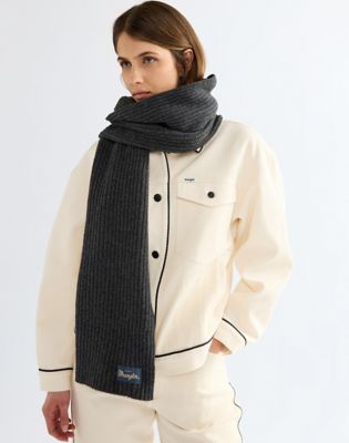 Wool Scarf in Dark Grey