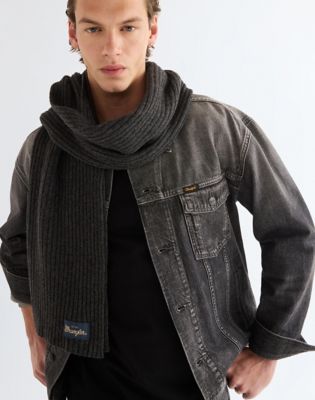Wool Scarf in Dark Grey