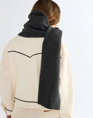 Wool Scarf in Dark Grey