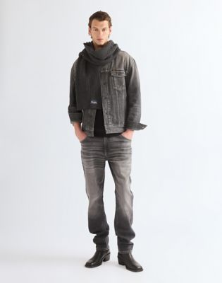Wool Scarf in Dark Grey