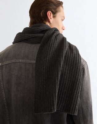 Wool Scarf in Dark Grey