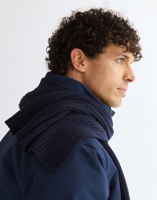 Wool Scarf in Navy