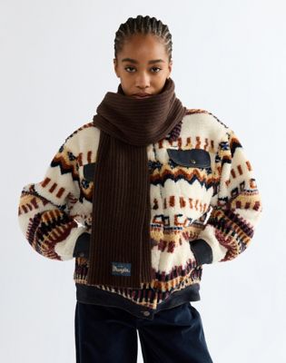 Wool Scarf in Chocolate Torte