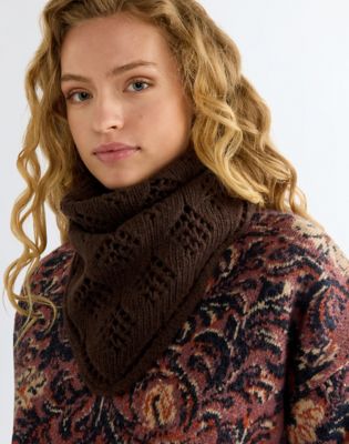 Wool Bandana Scarf in Chocolate Torte