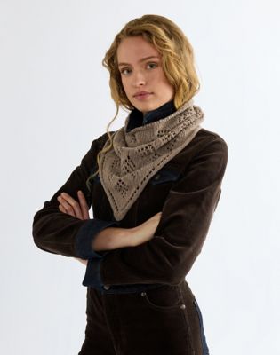 Wool Bandana Scarf in Oat