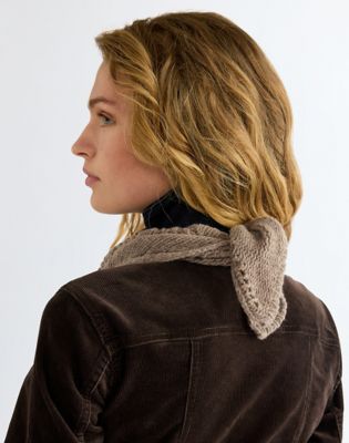 Wool Bandana Scarf in Oat