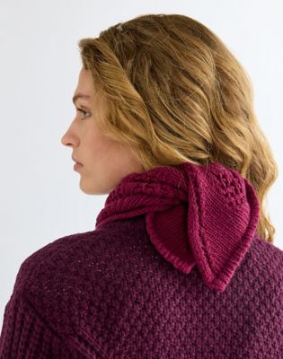 Wool Bandana Scarf in Potent Purple