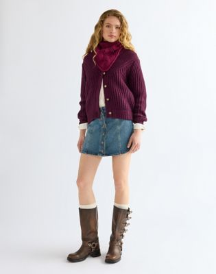 Wool Bandana Scarf in Potent Purple