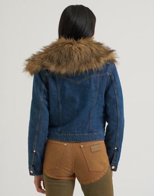 Lainey Wilson x Wrangler Moto Jacket in Denim