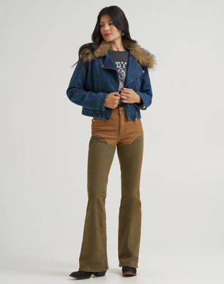 Lainey Wilson x Wrangler Moto Jacket in Denim