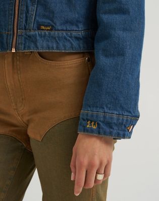 Lainey Wilson x Wrangler Moto Jacket in Denim