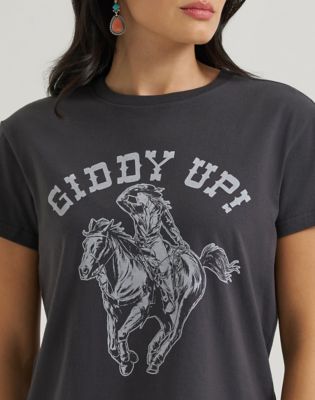 Lainey Wilson x Wrangler Giddy Up Tee in Black