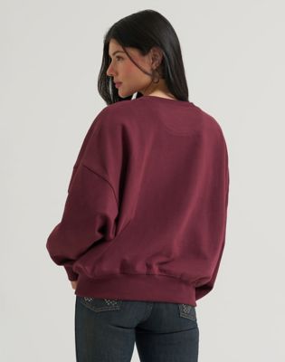 Lainey Wilson x Wrangler Rodeo Night Sweatshirt in Wine