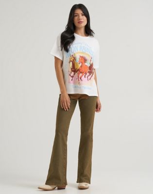 Lainey Wilson x Wrangler Neon Rainbow Tee in White