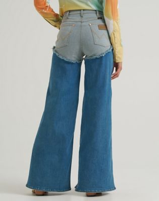 Lainey Wilson x Wrangler Chapped Cheeky Wide Leg Jean in Classic Blue