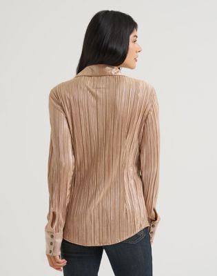 Lainey Wilson x Wrangler Lainey Snap Shirt in Rose Gold