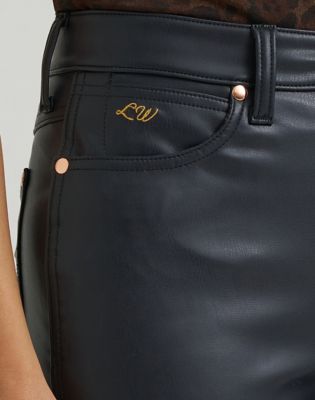 Lainey Wilson x Wrangler Lainey Flare Trousers in Onyx Faux Leather