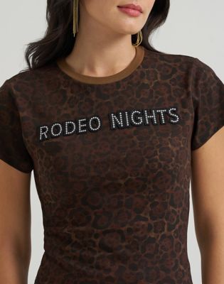 Lainey Wilson x Wrangler Rodeo Nights Tee in Leopard Print