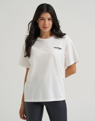 Lainey Wilson x Wrangler Click Your Boots Tee in Winter White