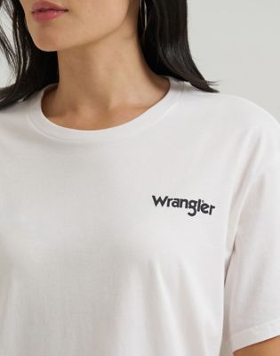 Lainey Wilson x Wrangler Click Your Boots Tee in Winter White