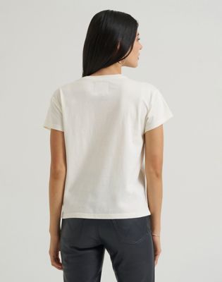 Lainey Wilson x Wrangler Peace Love Cowboys Tee in Winter White