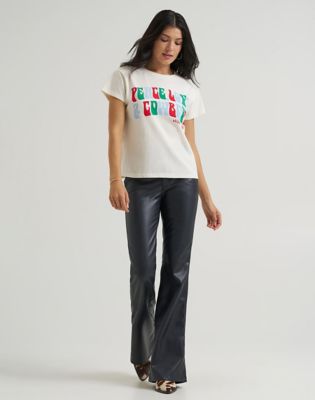Lainey Wilson x Wrangler Peace Love Cowboys Tee in Winter White