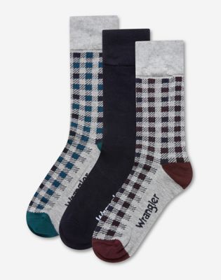 3-Pack Socks in Navy, Teal & Dahlia Check