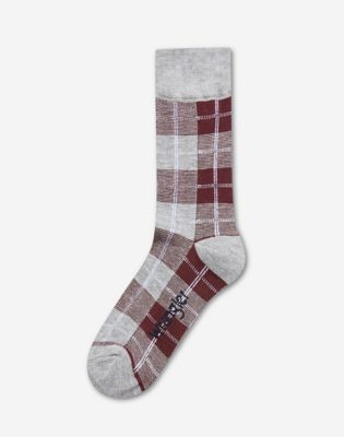 3-Pack Socks in Navy, Grey & Olive Check