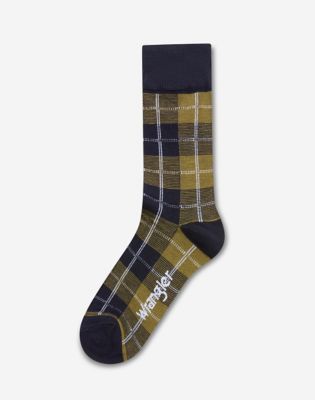 3-Pack Socks in Navy, Grey & Olive Check