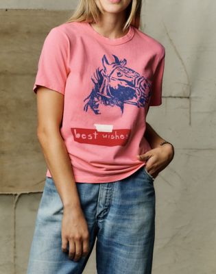 Wrangler x Imogene + Willie Best Wishes Tee in Pink