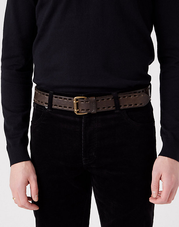 Double Perforated Belt in Brown