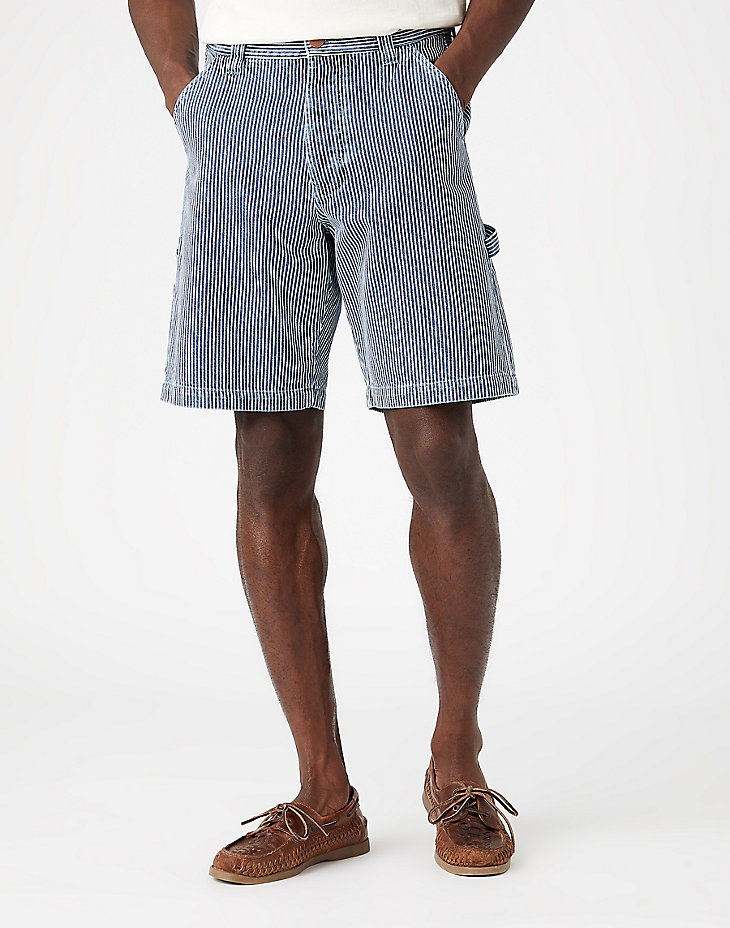 Casey Relaxed Carpenter Shorts in Hickory Stripe main view