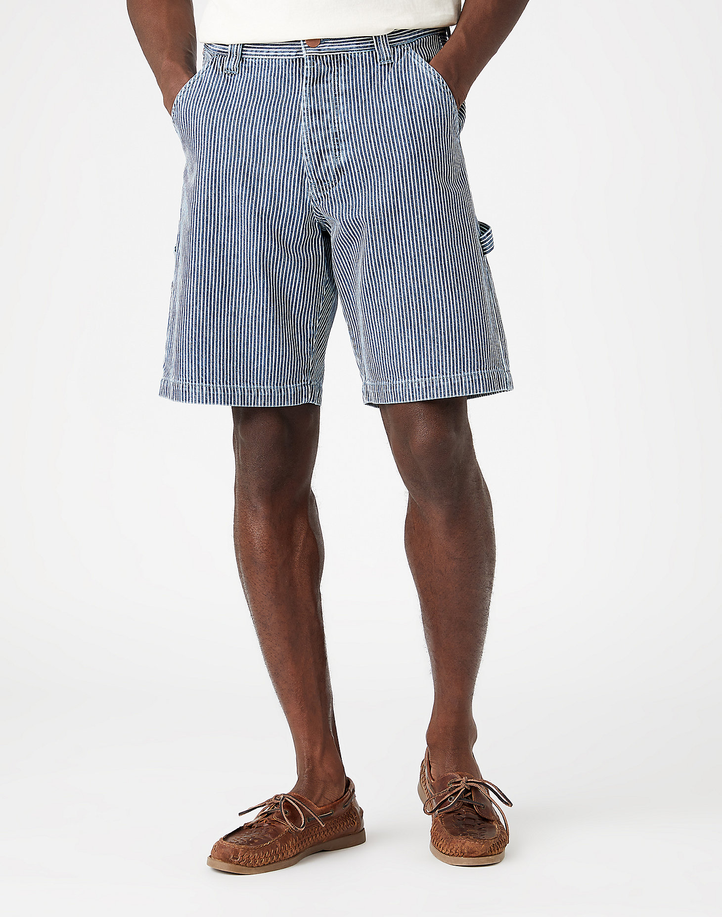 Casey Relaxed Carpenter Shorts in Hickory Stripe main view