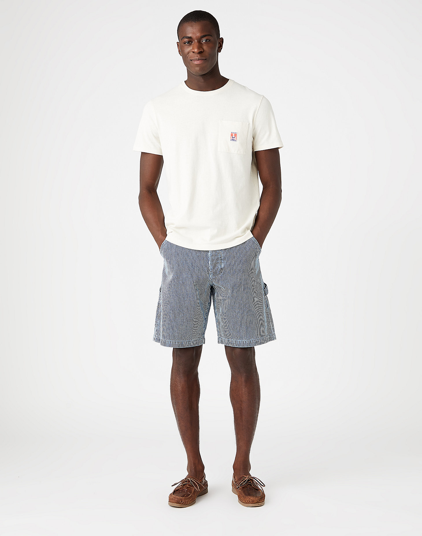 Casey Relaxed Carpenter Shorts in Hickory Stripe alternative view 1