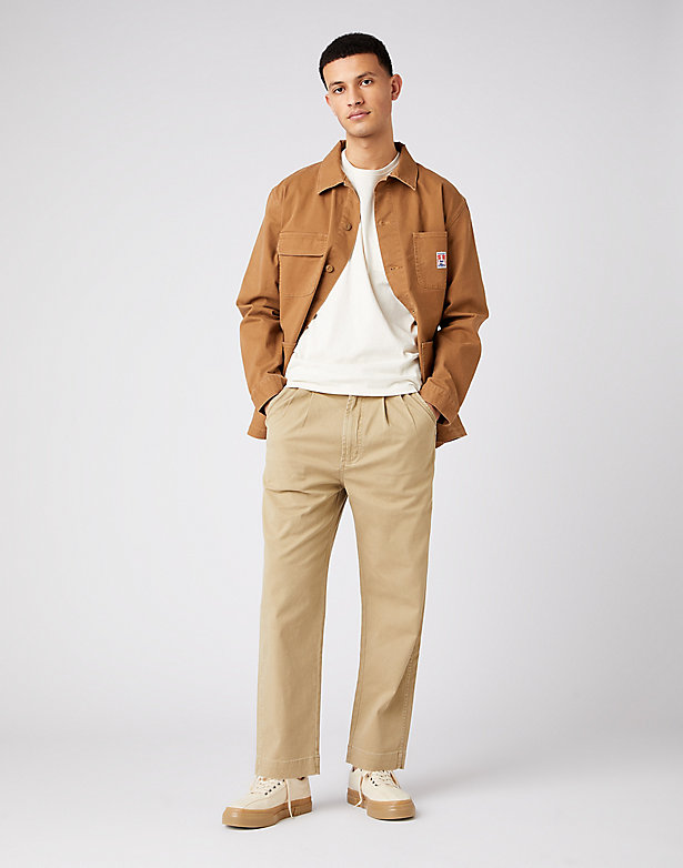 Pleated Chino Jeans in Saddle