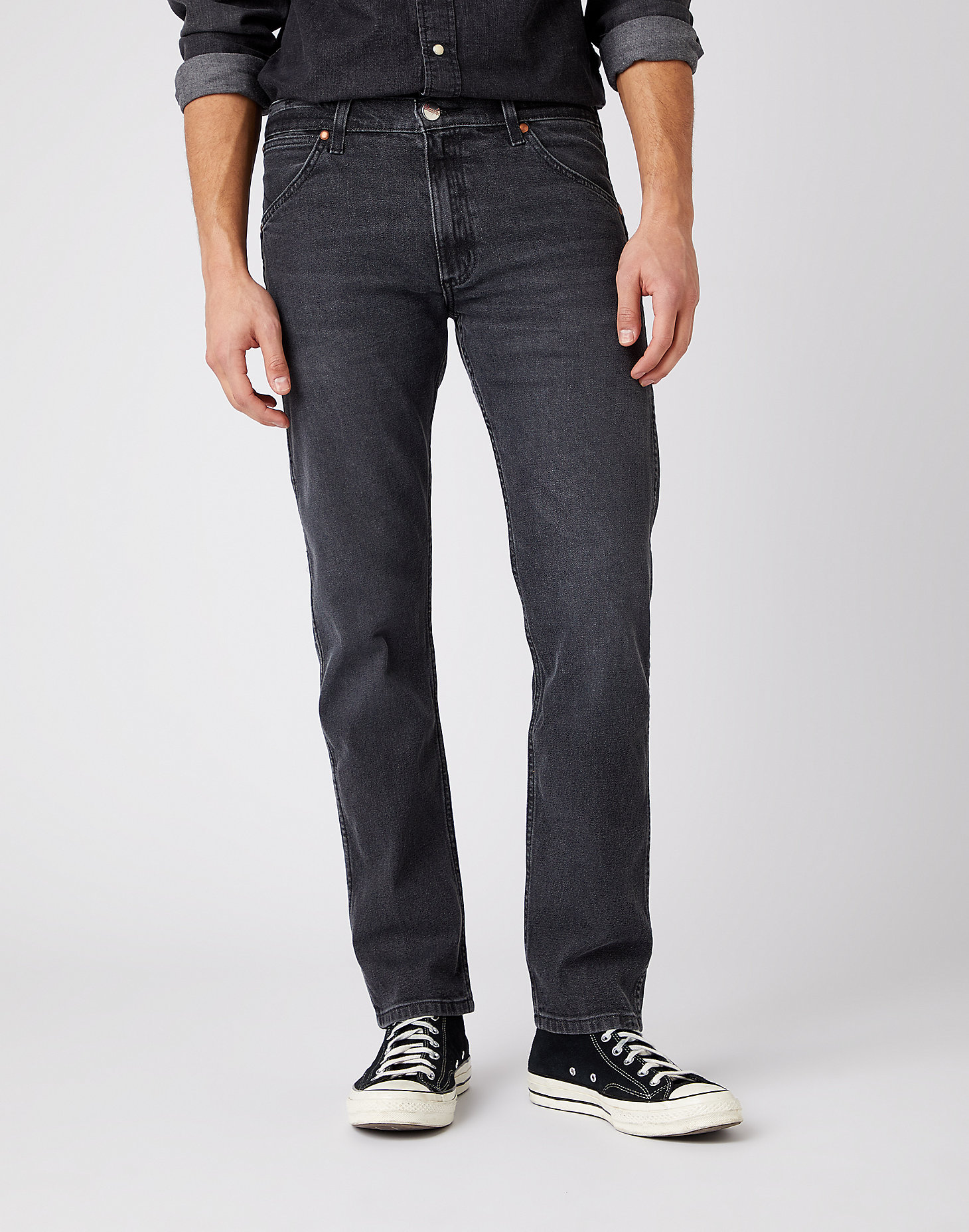 Indigood Icons 11MWZ Western Slim Jeans in Black Ace main view
