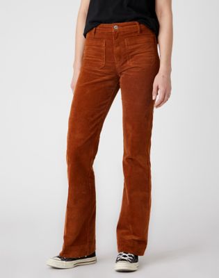 Corduroy kick flare trousers, Women's trousers