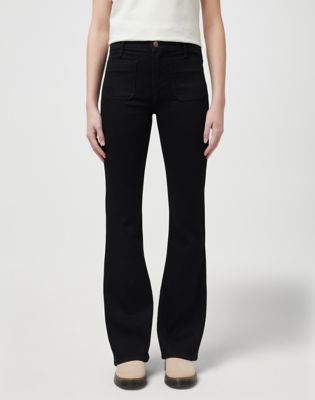 wrangler black flare jeans